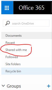 To read a document that has been shared with you: Navigate to OneDrive Click the Shared with me folder on the left side of the computer to access your file Open the document To share a document by