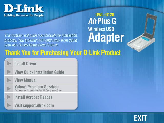 Insert the D-Link CD-ROM Into Your Computer Turn on the computer and TM Insert the D- Link AirPlus G
