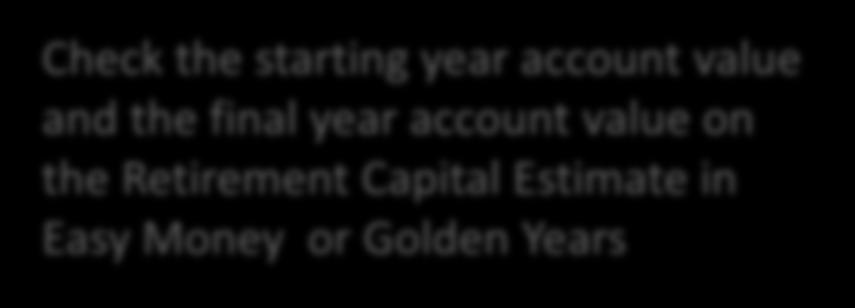 0 Check the starting year account value and the final year account value on the Retirement