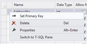 The last step is to set this field as the Primary Key for this table. Right click to the left of the field name and select Set Primary Key.