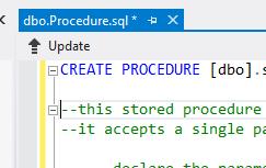 .. To create the stored procedure, follow the same