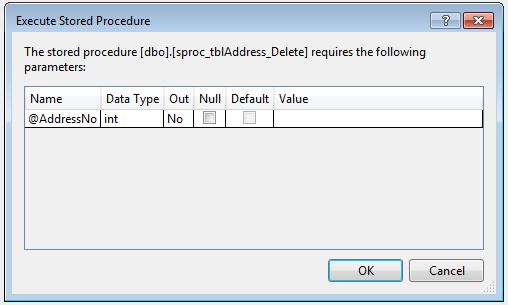 .. Here the stored procedure is asking for the