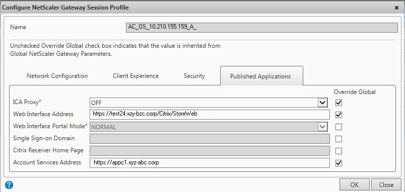 Examples of Profile Settings for Receiver for Web The following examples show the session