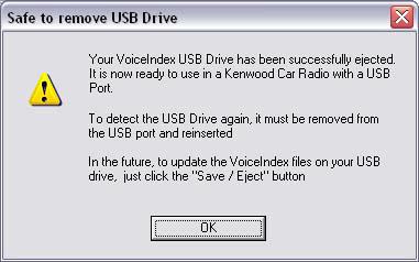1 "VoiceIndex USB Drive" on the device tree.