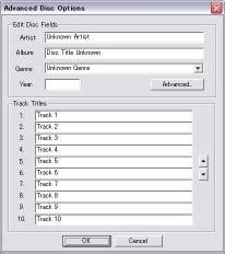 NOTE PC must be connected to the Internet to access these databases. To save only your favorite songs recorded on the audio CD, check the checkboxes displayed to the left of those songs.