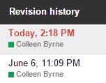 Revision History 1. Click on the File menu and click See Revision history to see what has been changed in the document. 2. Click on See more detailed revisions at the bottom of the task pane. 3.