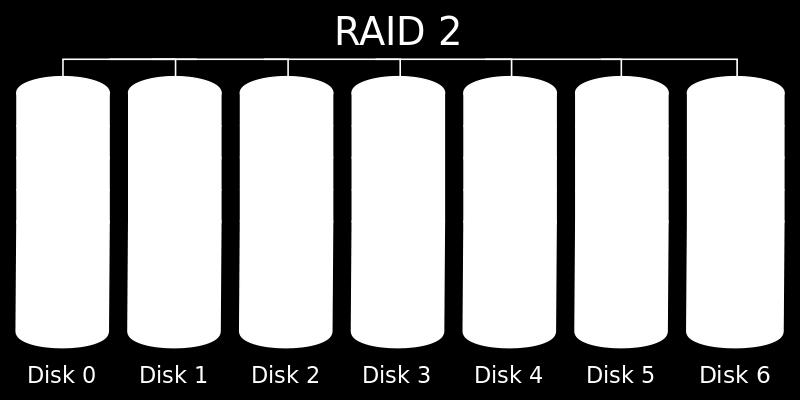 DB Storage: RAID Storage RAID 2 stripes data at the bit (rather than block) level, and uses a Hamming code for error correction.