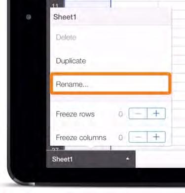 the right of the formula bar or tap another cell to add information elsewhere. Notice the plus symbol on the top-right side of the screen; this allows you to insert columns and rows.