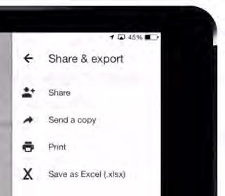 10 Share and Export Google s mobile apps allow for collaboration, which can be an effective tool for your PLC or department. Files can be shared with others or exported as different file types.