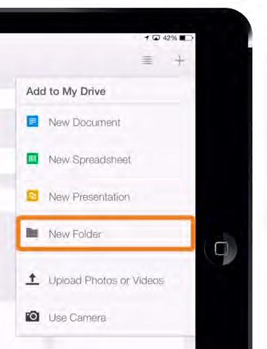 The Drive app is great for organizing because you can see all of your files, easily create new files, and combine different types of files into the same folder all within the one app. 2.