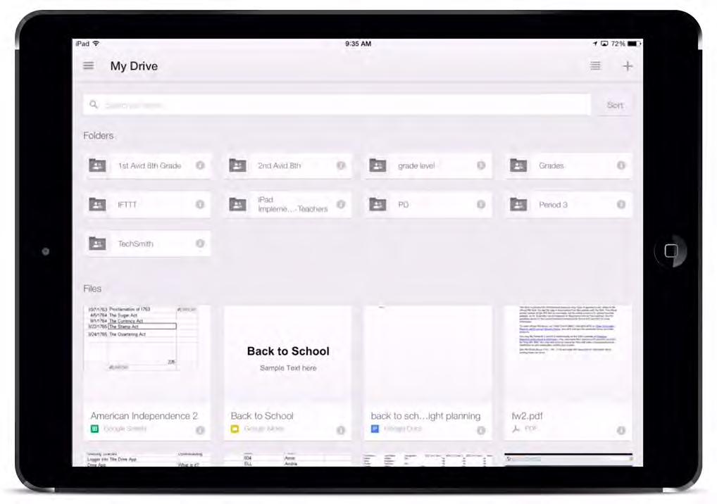 3 The Drive App Take a tour of this master app, where you can find and access all your files and folders.