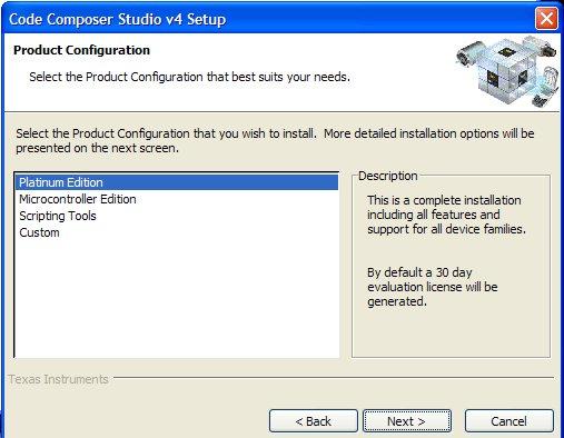 3. Follow the instructions in the Code Composer Studio installation program.