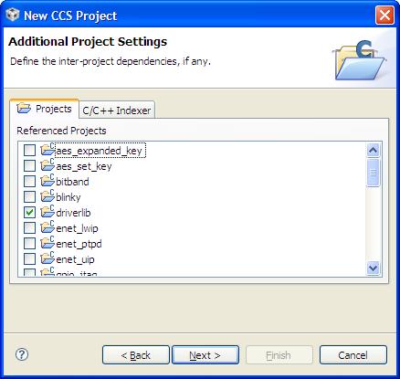 4. The next dialog allows you to define any inter-project dependencies.