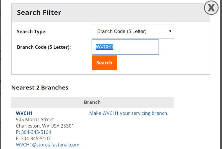 Click on Make WVCH1 your servicing branch
