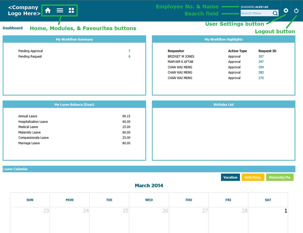 Section B Account Management I. First Time Login Figure B1.1: Home Page 1.