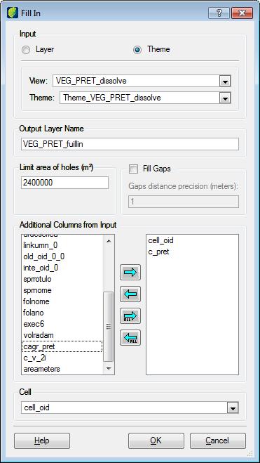 TerraAmazon Operator User s Guide Generalization Filling in roles and gaps This operation fills in gaps inside polygons of the layer or theme based on a limit area defined by the user.