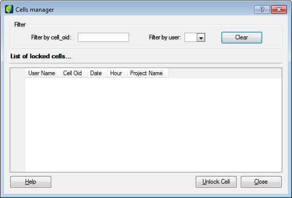 TerraAmazon Operator User s Guide Checking cell status The user can get a list with all locked cells. Click on PROCESS CELLS MANAGER.