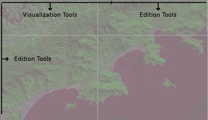 8 Tools ACCESS TOOLS 138 VISUALIZATION TOOLS 139 EDITION TOOLS 141 TerraAmazon has three different types of tools in on the main interface: Access Tools: available at any