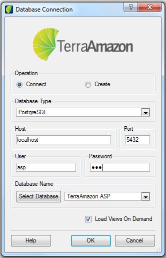 TerraAmazon Operator User s Guide Connecting to a Database To connect to an existing database, that is, to start a working session in TerraAmazon, click on the icon or go to the menu FILE OPEN