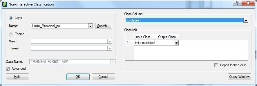 Chapter 6 Advanced Non-Interactive Classification The Advanced check box opens a new area of the interface in which it is possible to relate input and output classes.