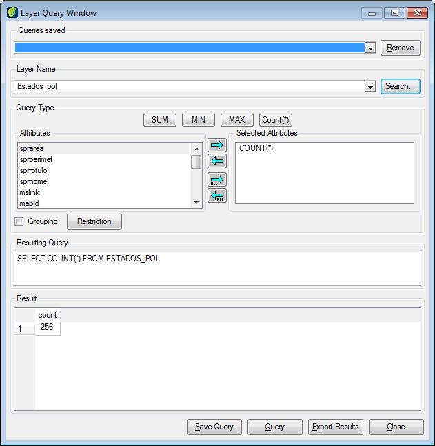 TerraAmazon Operator User s Guide Layer query The user can query information of a selected layer by creating query equations and restrictions.