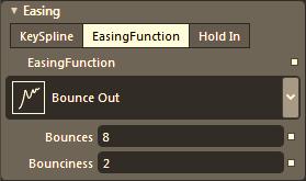 The options in the InOut column will apply the effect to both the beginning and ending parts of the selected keyframe.