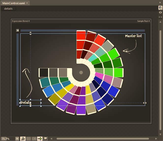 CHAPTER 1 LEARNING THE CORE BLEND IDE Figure 1 7. The artboard allows you to visually design the UI of a WPF or Silverlight application.