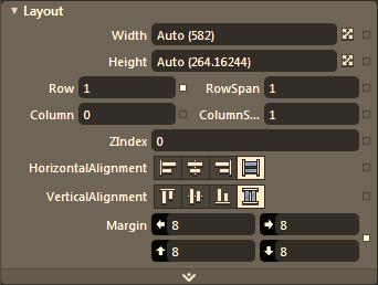 CHAPTER 4 CONTROLS, LAYOUTS, AND BEHAVIORS as we have snapped to our parent), and also allows you to manually specify in which row and column to place the item (assuming the item is indeed in a Grid).