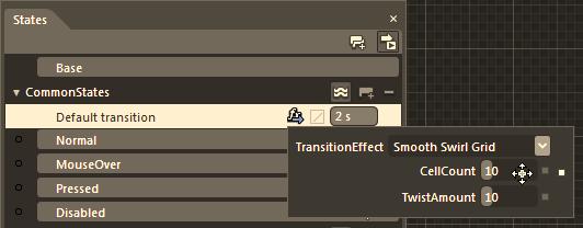 Click this button for the CommonStates default transition and notice the options for the CommonStates group. As you can see in Figure 5 49,