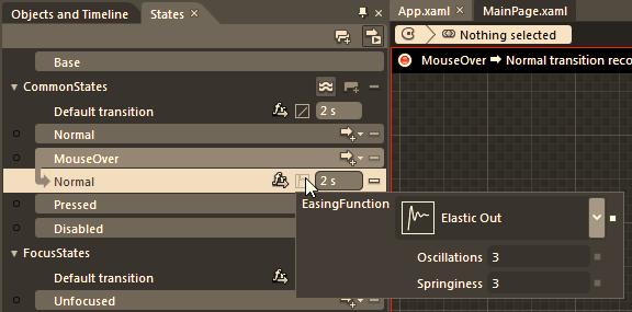 As soon as you specify a unique state-to-state transition, a separate editor appears for that specific transition, offering the same basic options as you find when configuring a state group.