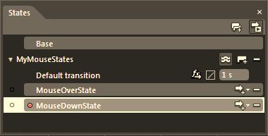 CHAPTER 5 STYLES, TEMPLATES, AND USERCONTROLS Add a second (and final) state to your MyMouseStates group named MouseDownState.
