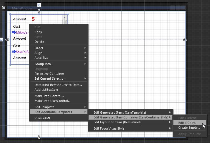 CHAPTER 6 BLEND DATA BINDING TECHNIQUES example) and, under the Edit Additional Templates menu option, opt to edit a copy of the generated item container (see Figure 6 31)