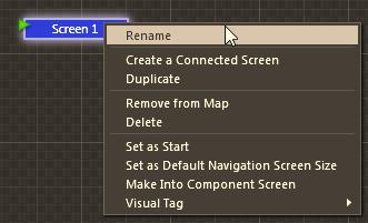 Using the SketchFlow Map panel, rename this initial screen to MainScreen by right-clicking the map node and selecting the Rename option (see Figure 8 21)
