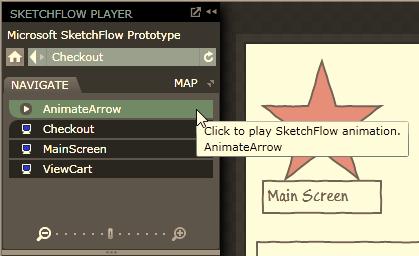 CHAPTER 8 PROTOTYPING WITH SKETCHFLOW Using the PlaySketchFlowAnimationAction Behavior After you have tinkered with various animation effects, run the prototype once again.