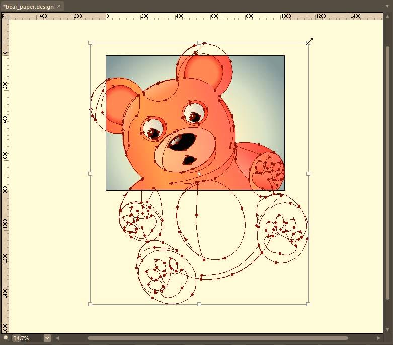 CHAPTER 2 VECTOR GRAPHICS AND OBJECT RESOURCES Figure 2 34. The current viewport is hiding the full teddy bear image data.