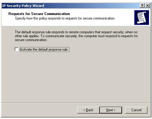 Creating and configuring IPSec policy 5. In the Name box, type CallPilot ELAN IPSec Policy. 6. In the Description box, type a description and then click Next. 7.