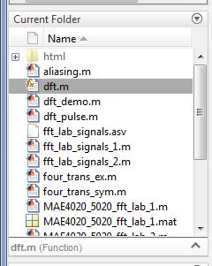 the Current Folder sub-window Current Folder sub-window shows contents