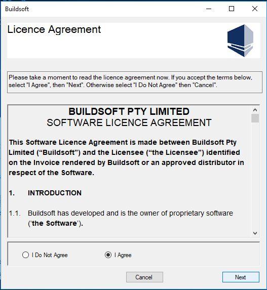 5. Please read the Buildsoft Licence Agreement before