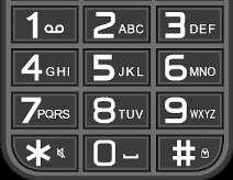 Numbers key pad Home Screen: Press number keys to dial numbers.