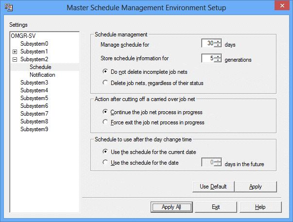 Note The Distribution settings window is displayed only when the schedule