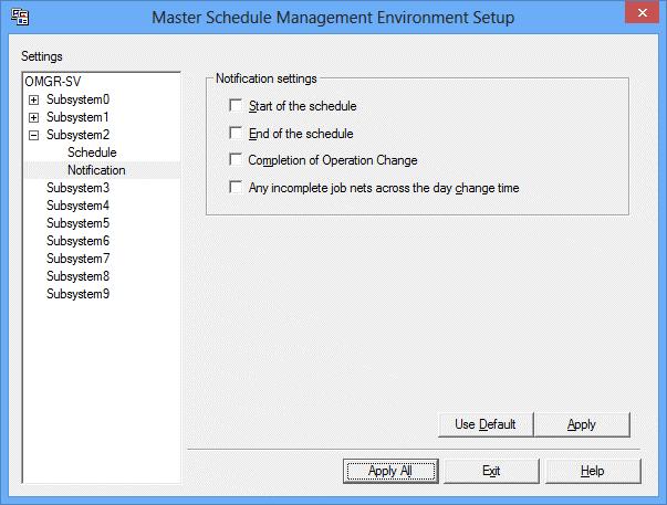 Specify the schedule management, actions to be taken after a carry-over is timed out, and the target of the schedule at the day change time. Figure 2.