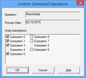 2. Select Schedule >> Reschedule in the File menu on the Master Schedule Management [Status Summary] window or Master Schedule Management [Status Details] window.