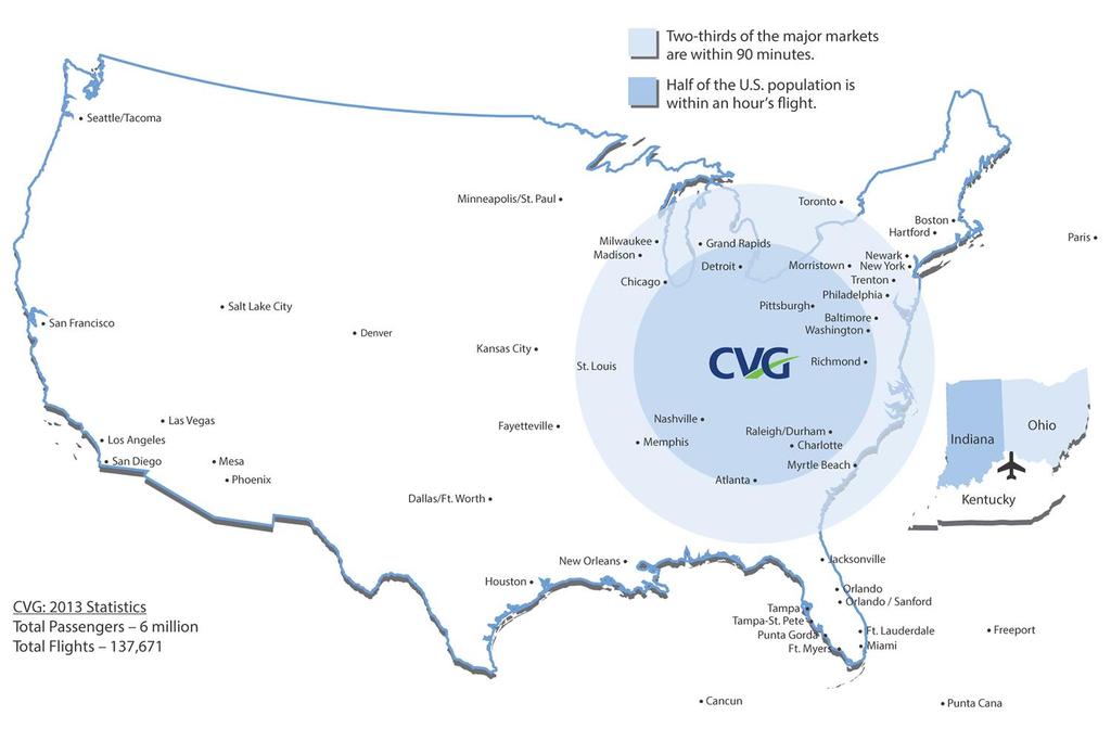 Strategic Geographical Location CVG: 2014 Statistics Total Passengers 5.
