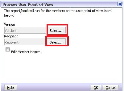 5.3.1 Running a Report To run a report the user selects the report from the Task List. The Preview User Point of View screen will be displayed.