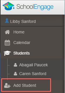 Add Student To add a new student click Add Student from the navigation bar.