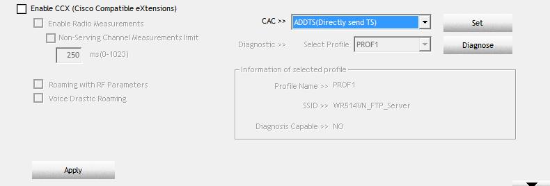 3.10 CCX (Note: This feature doesn t available Windows7 and Vista OS) Enable CCX (Cisco Compatible extensions): Choose whether Cisco Compatible extensions are supported or not.