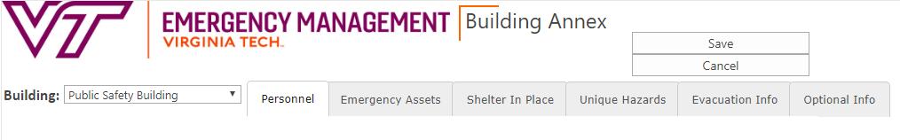 Saving Your Building Annex Plan 7. Click on the Save button to finalize any changes made to your plan. Those changes will not take effect until you have clicked on Save.
