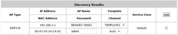 Apply the AP Template to discovered APs Go to Access Point => Enter Local Area AP Management => Templates => Select Template1 => Edit => Configure 17 18 AP Discovery After AP template configuration