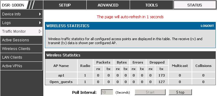 D-Link DSR Series Router Figure 81: AP specific statistics 10.3 