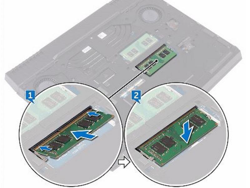 Step 19 Align the Notch Align the notch on the NEW solid-state drive with the tab on the solid-state drive slot and slide the solid-state drive into the